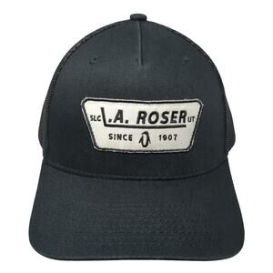L.A. Roser Since 1907 Snapback Trucker Hat Black One Size Adjustable Mesh Back